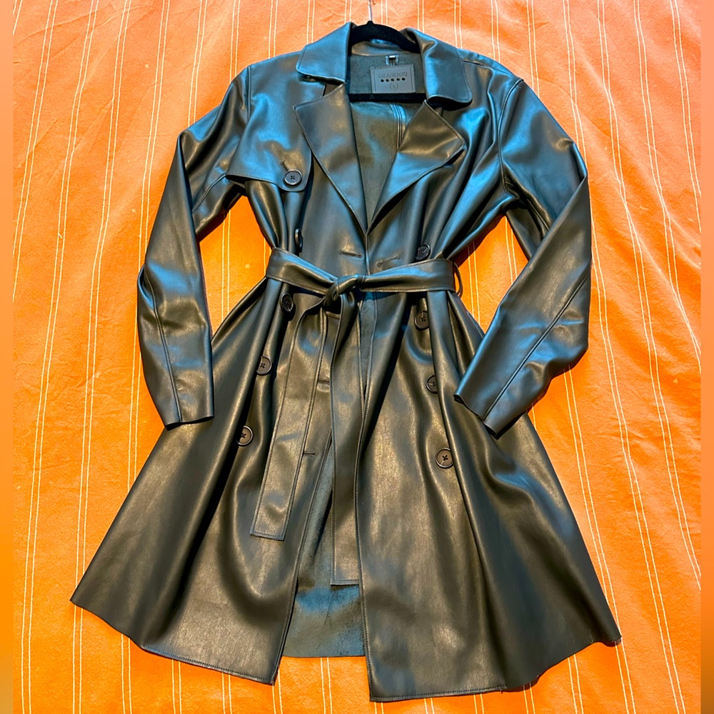 BLANK NYC Vegan Leather Belted Duster